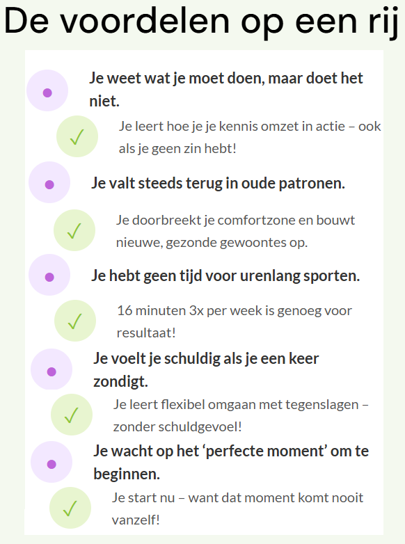 de voordelen website